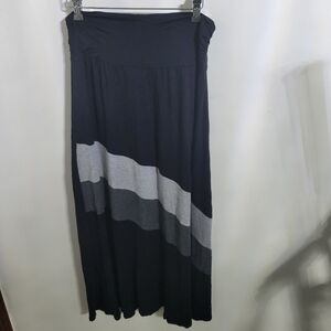 AB Studio Black and Gray Maxi Skirt, Size L